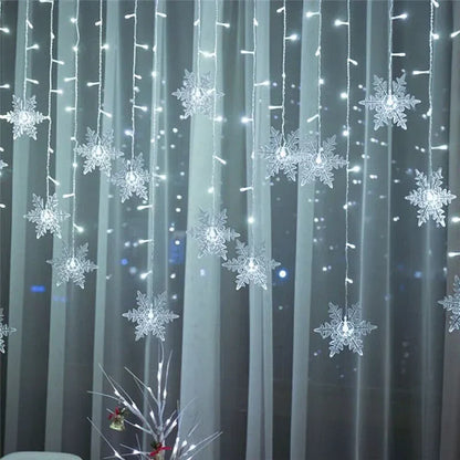 Cortina de Luzes LED Floco de Neve – Magia Natalina em Cada Detalhe
