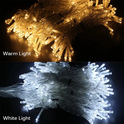 Cortina de Luzes de Fadas LED com Controle Remoto para Natal